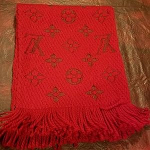 Authentic louis Vuitton WOOL AND SATIN  SCARF